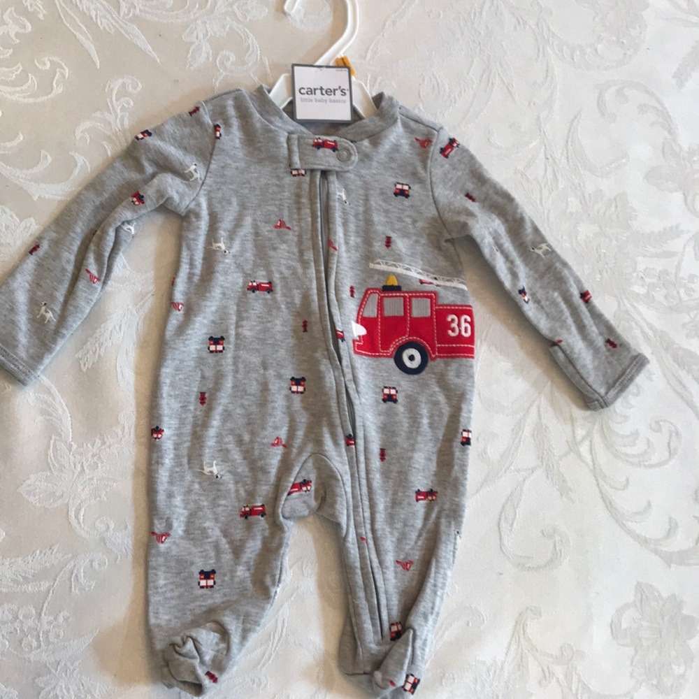 Carters NWT Size Newborn Fire Engine Onsie Outfit